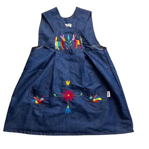 Maternango Other - Maternango Mexican Blue Embroidered Toddler Dress Size 3 Years